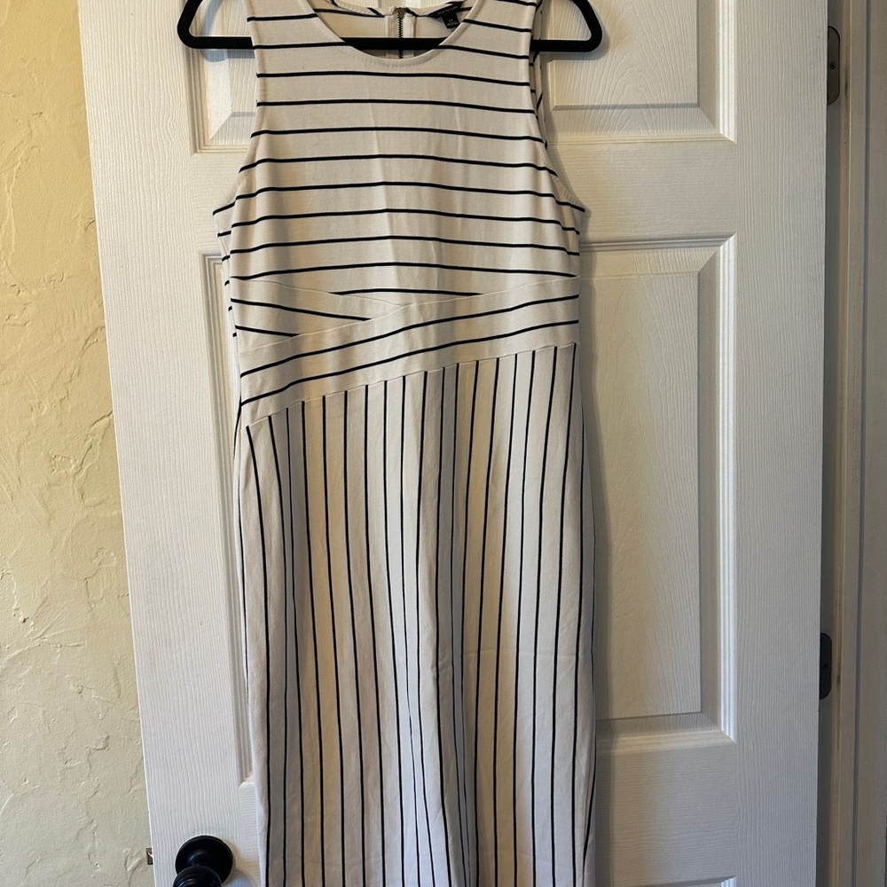 Striped Knit Midi Dress